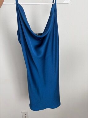 Motel Rocks Blue Cowl Neck Mini Dress